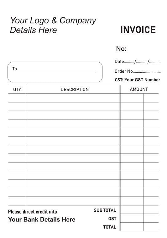 Custom NCR Invoice Books – Duplicate & Triplicate Options