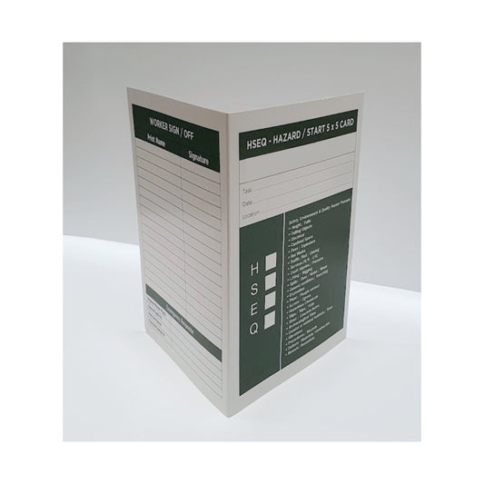 HSEQ Hazard Start 5 x 5 Card – Safety Planning Tool