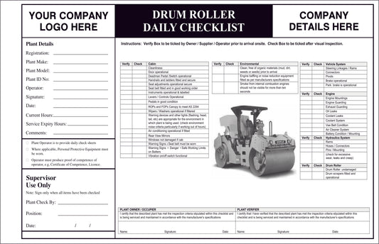 Drum Roller Daily Checklist Book