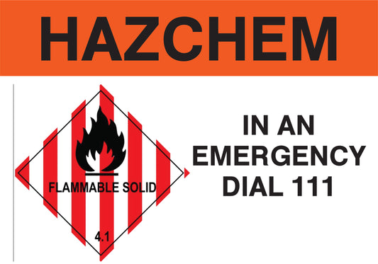 Hazchem Flammable Solid Sign – Compliant Hazardous Material Label