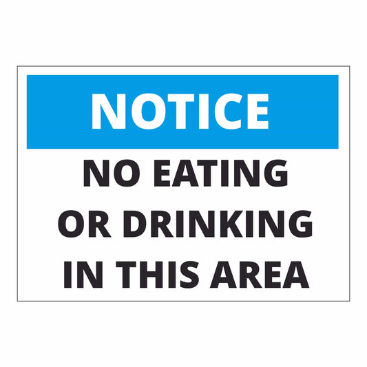 Notice No Eating or Drinking in this Area