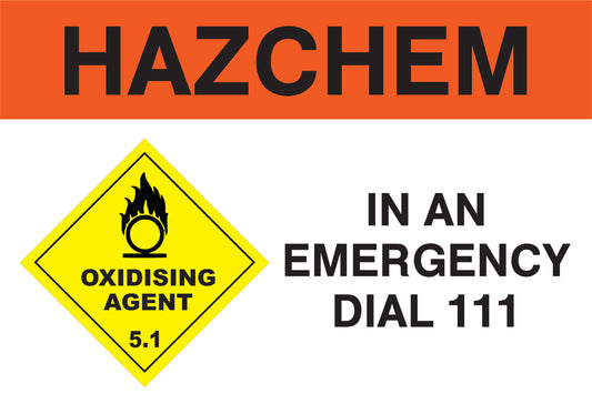 Hazchem Oxidising Agent 5.1 – Durable Safety Signage