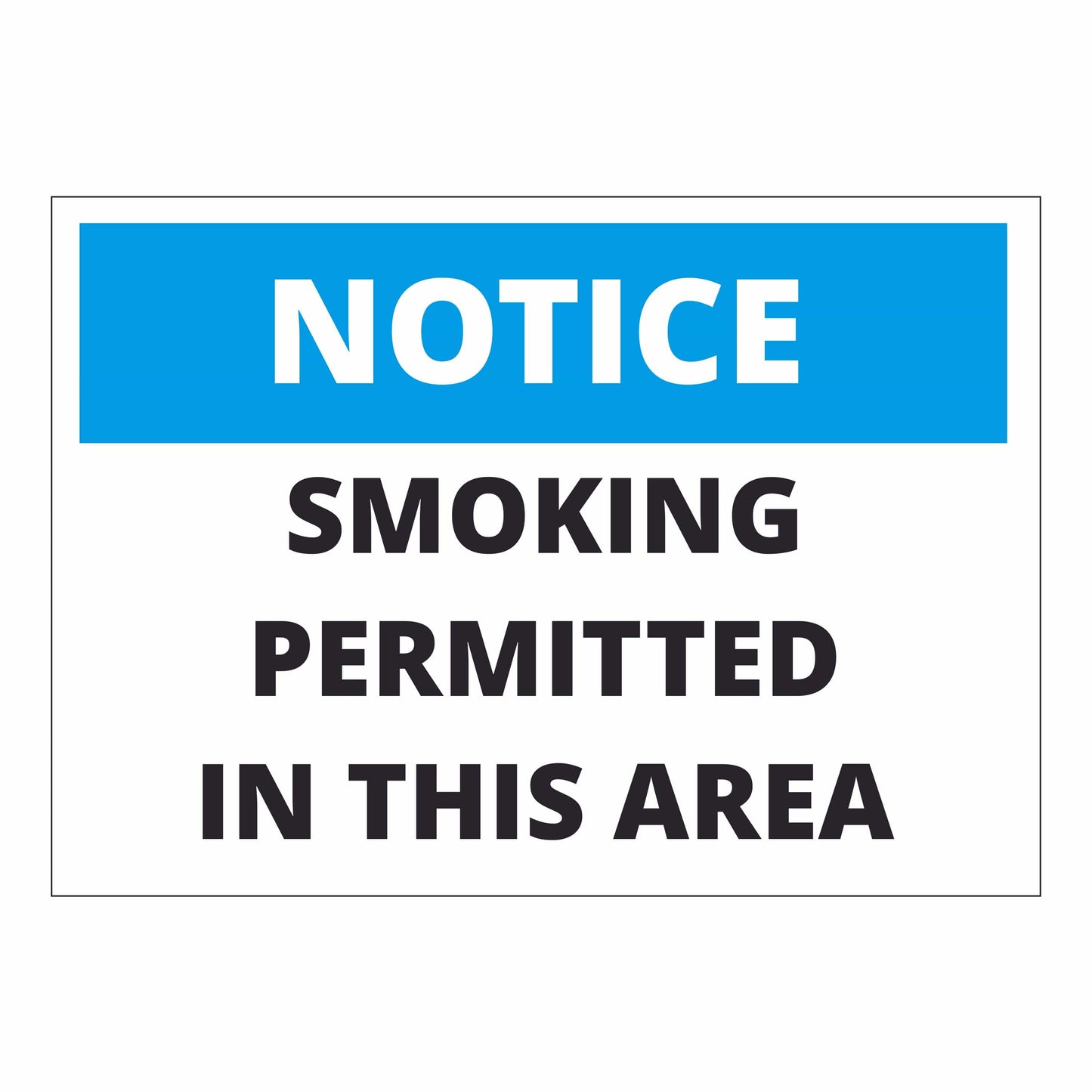 Notice Smoking Permitted in This Area Sign