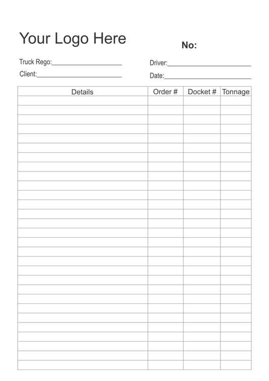 Daily Cartage Job Book