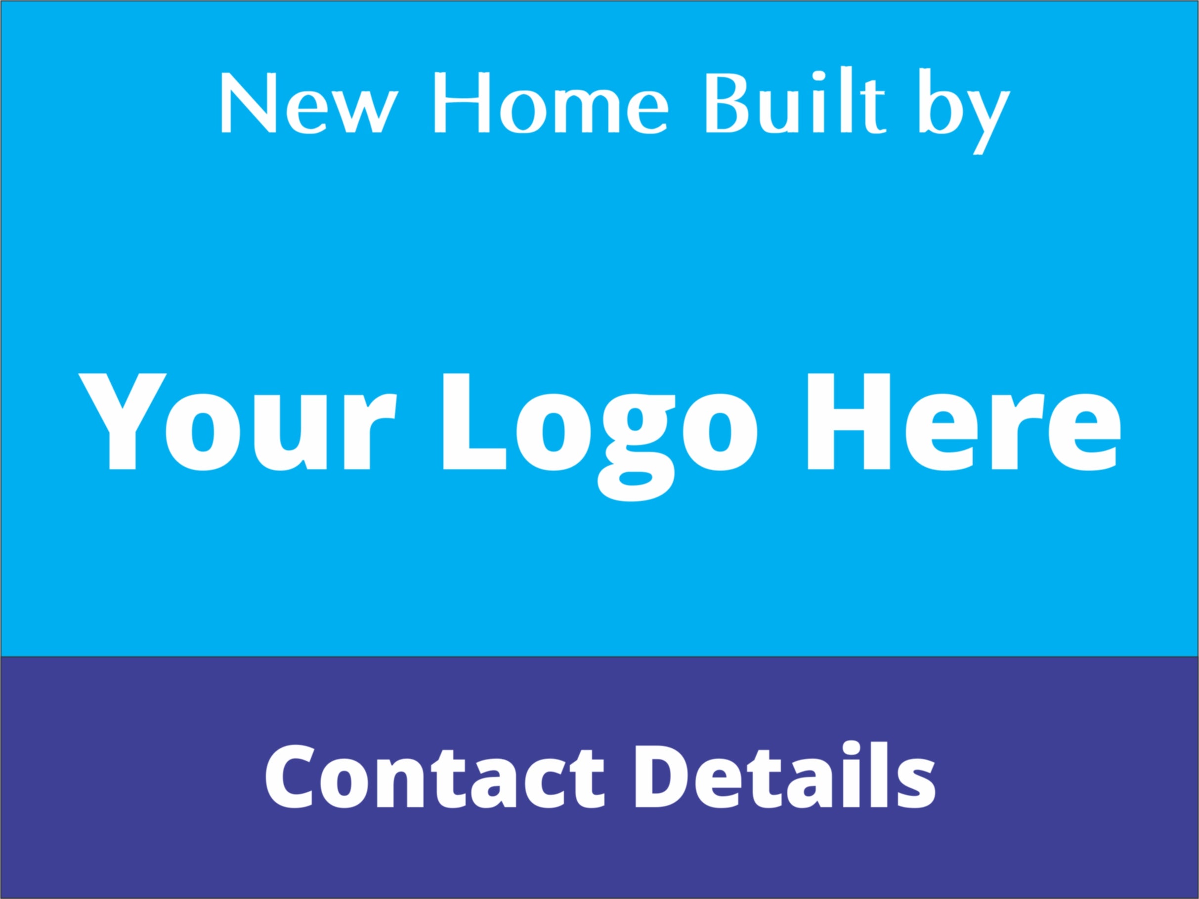Built By Sign New Home Built By - Personalised Corflute Sign with Logo – Online NZ Signs