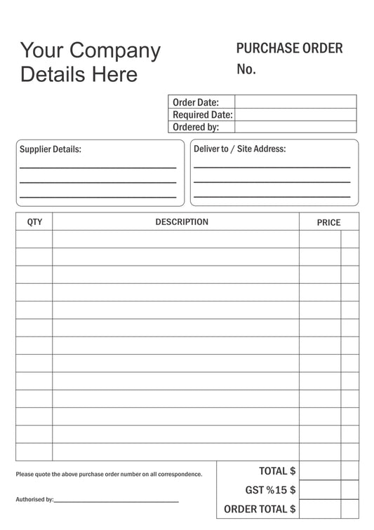 Purchase Order Book
