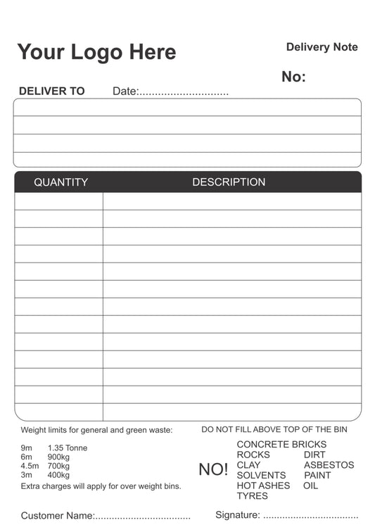 Skip Bin Delivery Book