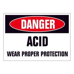 Danger Acid Wear Proper Protection