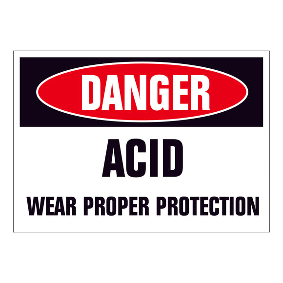 Danger Acid Wear Proper Protection