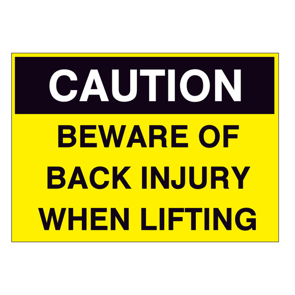 Caution Beware of Back Injury when lifting