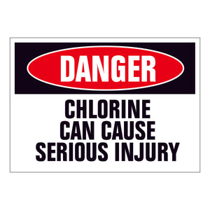 Danger Chlorine can cause serious injury