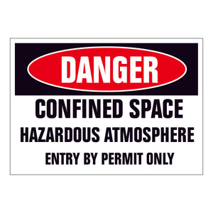 Danger Confined Space Hazardous Atmosphere Entry by Permit Only