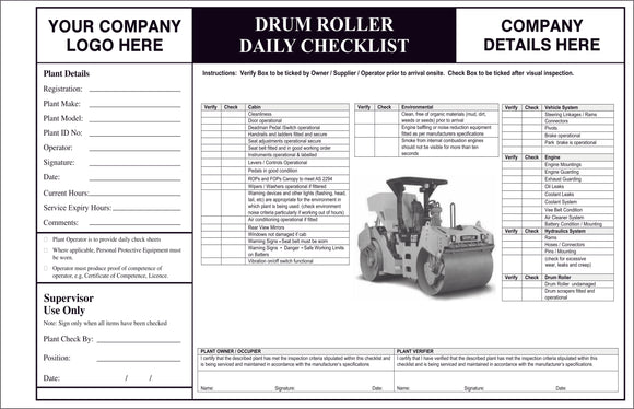 Drum Roller Daily Checklist Book