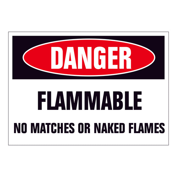 Danger Flammable No Matches or Naked Flames