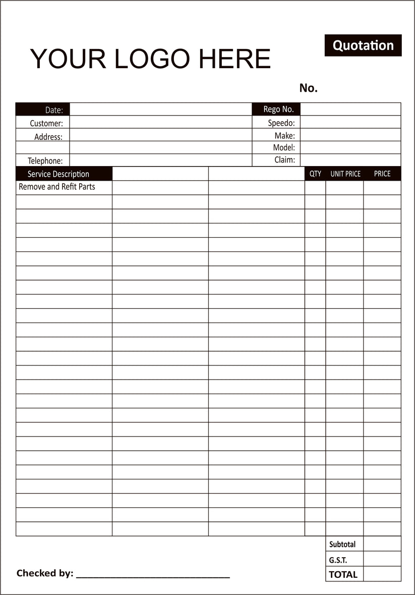 Panel Beating Pdf Custom Panel Beating Quotation Book – Online NZ Signs