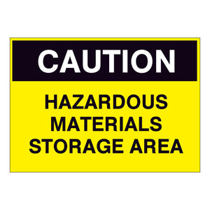 Caution Hazardous Materials Storage Area Sign