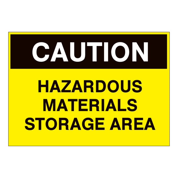Caution Hazardous Materials Storage Area Sign – Online NZ Signs