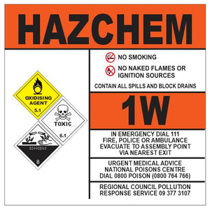 Hazchem 1W Sign