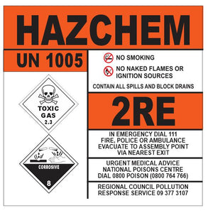 Hazchem UN1005 2RE