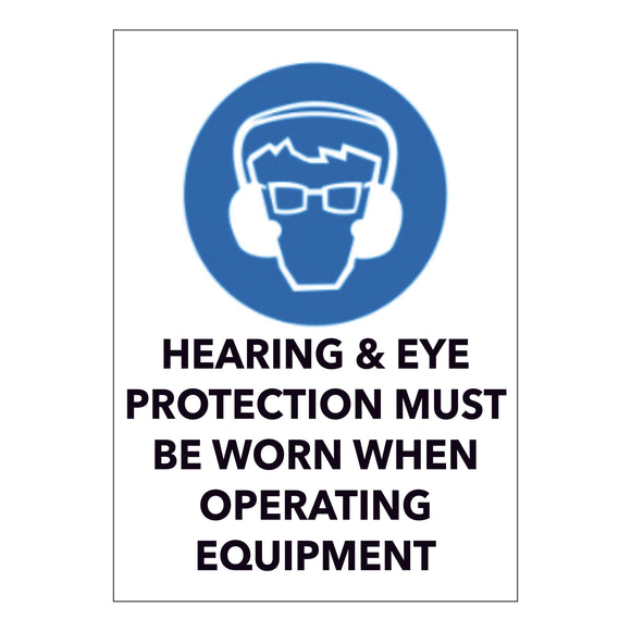 Hearing & Eye Protection Must be Worn When Operating Equipment