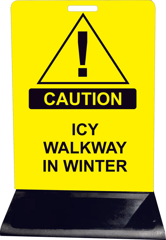 Icy Walkway Winter Footpath Sign – Enhance Winter Safety