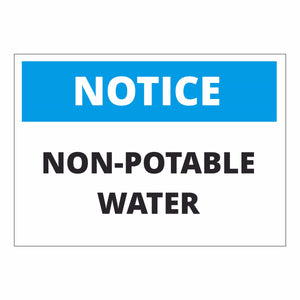 Notice Non Potable Water