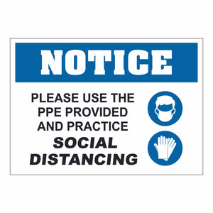 Notice Social Distancing Required