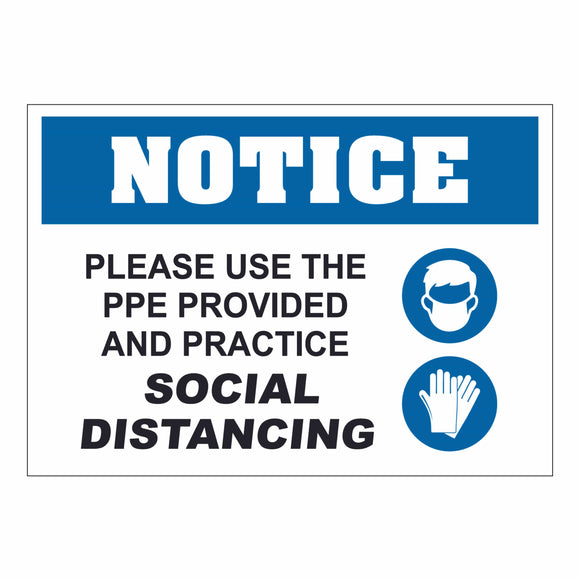 Notice Social Distancing Required