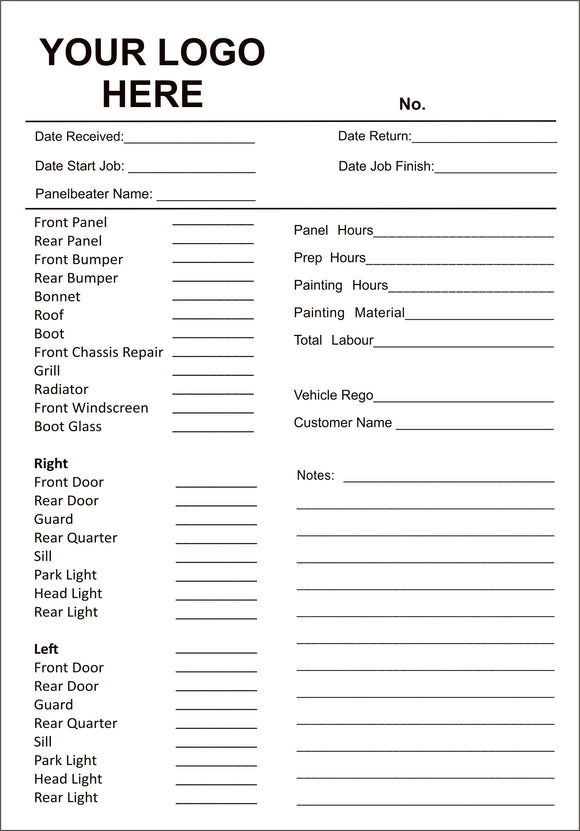 Custom Panel Beating Quotation Books – Online NZ Signs