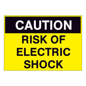 Caution Risk of Electric Shock Sign