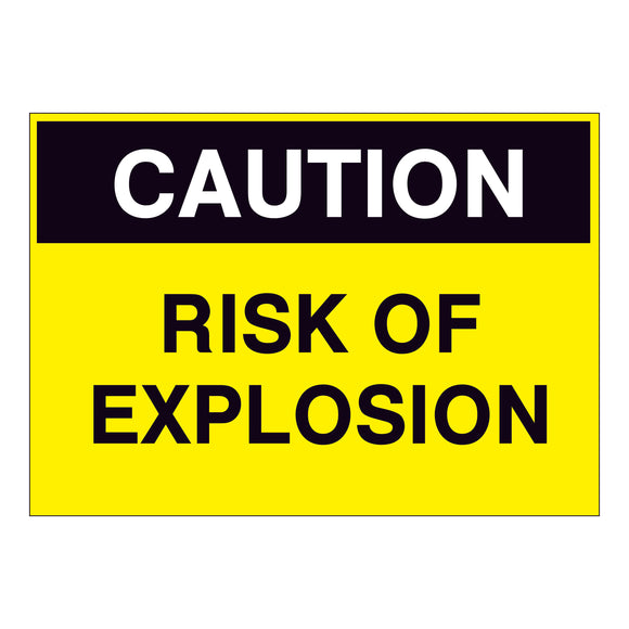 Caution Risk of Explosion Sign