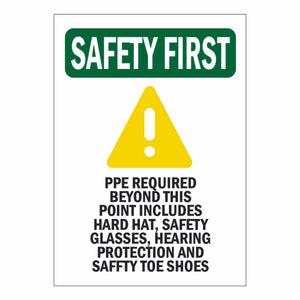 Safety First PPE Required All