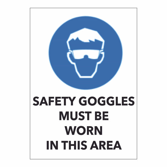 Safety Goggles Must be Worn in this area