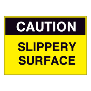 Caution Slippery Surface Sign