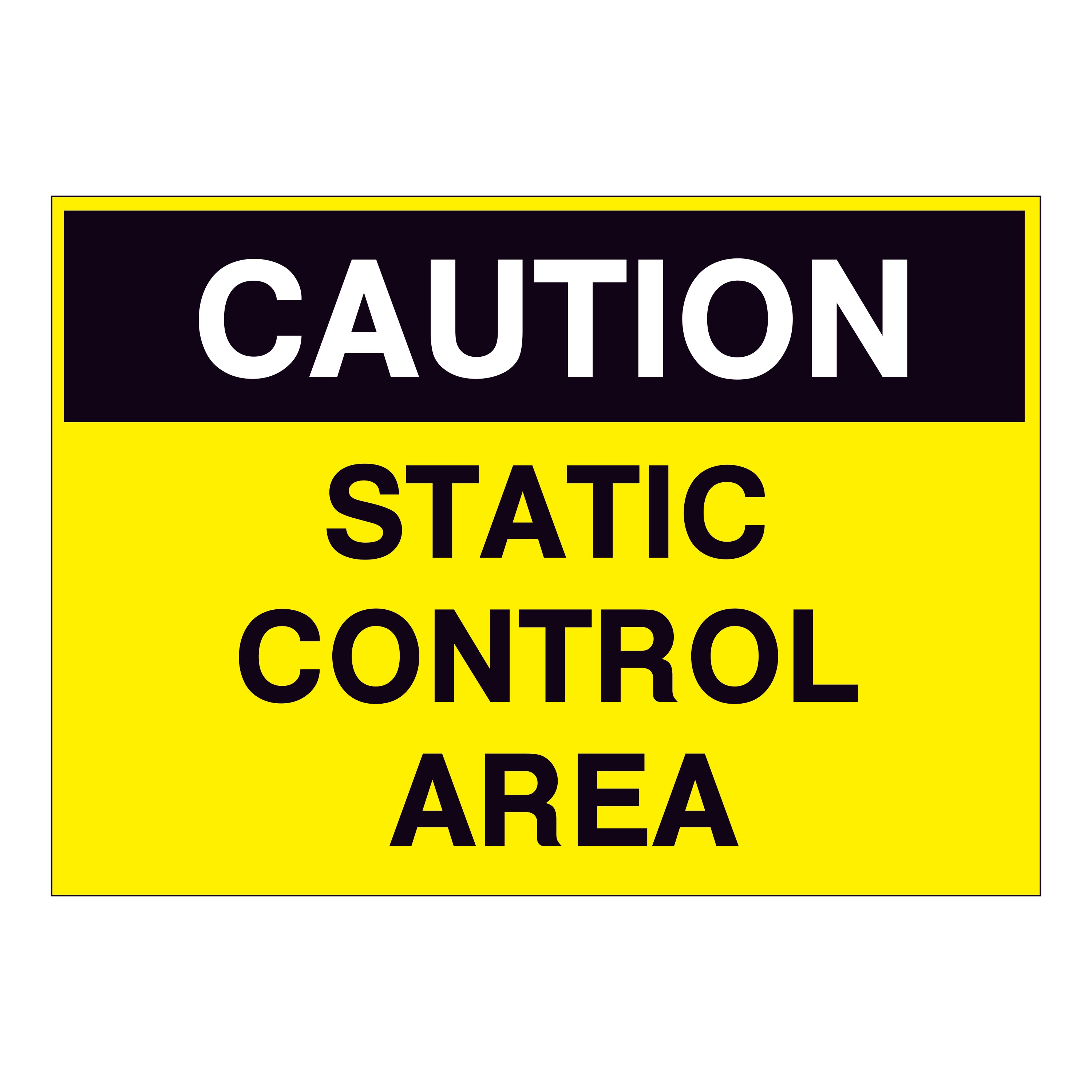 Caution Static Control Area Sign – Online NZ Signs