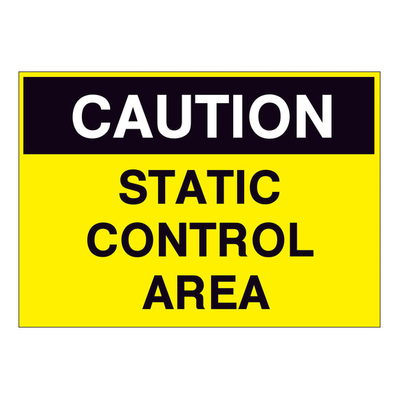 Caution Static Control Area Sign – Online NZ Signs