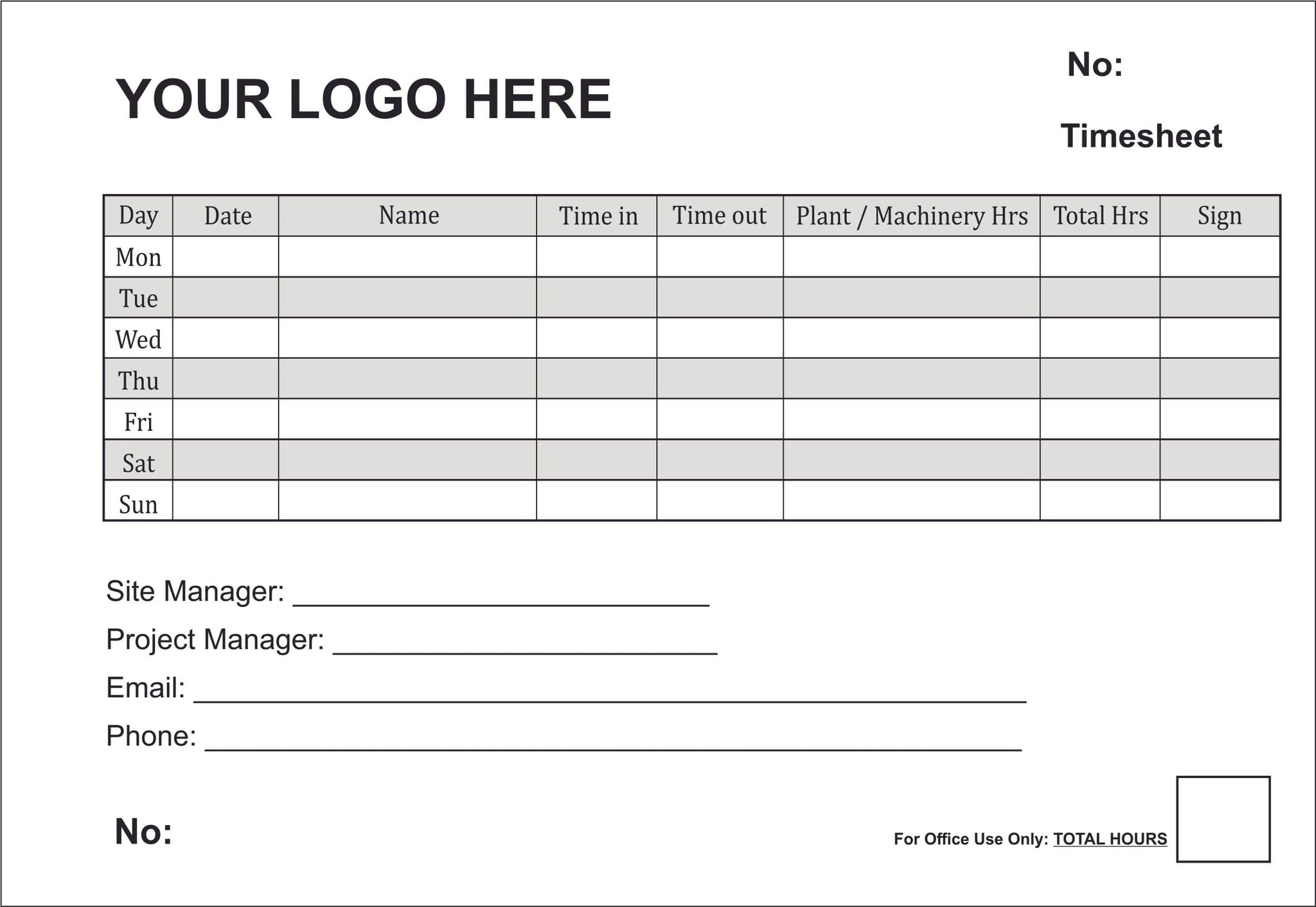Timesheet Book – Online NZ Signs