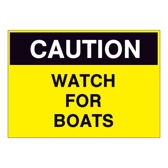 Caution Watch for Boats Sign